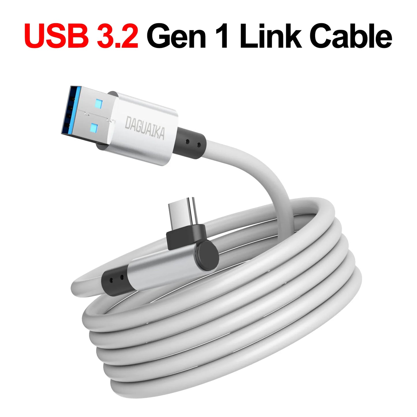 Virtual Reality VR Glasses Cable USB A To Type C 5M for Quest3/Quest3S,Quest2 Link Game Accessories Headset Helmet Gaming Ocukus