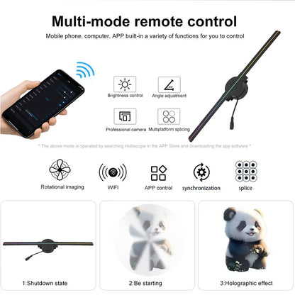 DARHYN Naked Eye 3D Holographic Fan Screen Stereo Display Suspended Projection Light Suspended Imaging Advertising Machine LED