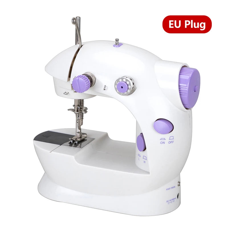 Household Sewing Machine Portable Electric Sewing Machines with Light and Speed Control for Beginner DIY Home Sewing Accessories